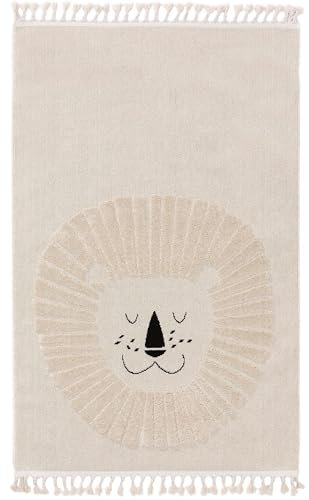 benuta Lytte Kinderteppich Momo - Creme 90x130 cm - Kunstfaser - Rechteckig & im Style: Kindermotive, Tiermotive - Pflegeleicht für Kinderzimmer