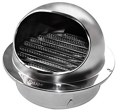 QWEASDF (Ø80-160mm) Lüftungsgitter Wetterschutzgitter Blende aus Edelstahl für Dunstabzugshauben und Lüftungsanlagen Außenjalousie Rohrblende Abdeckung Außenhaube Außengitter,120mm