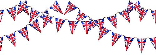 1/2/4/10 X 33ft Union Jack Bunting Banner with 20 Triangle Fabric Flags for Festival Party Decorations National Celebrations