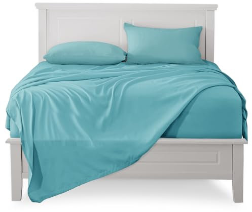 FARFALLAROSSA Lenzuola Matrimoniali Completo, Materiale 100% Puro Cotone, Lenzuola e 2 Federe da Letto, Biancheria da Letto Tinta Unita, verde scuro