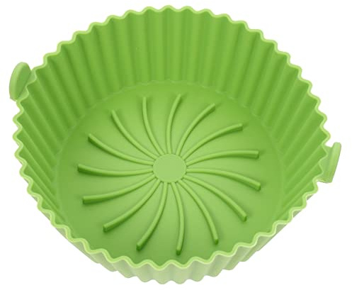 Airfryer Matte aus Silikon, Waschbare Einlage mit Griffen | Heißluftfritteuse und Ofen, Optimiert 360° Luftstrom, für Teigtaschen und Dim Sum