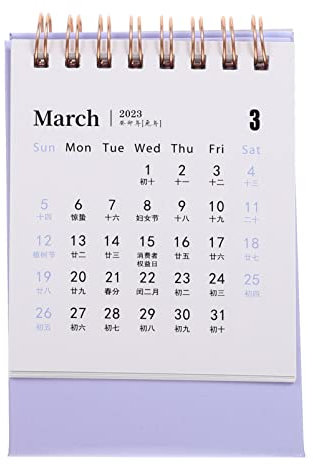 Zerodeko Mini Tischkalender Kleiner Schreibtisch Querkalender Weihnachtskalender Schreibtischkalender Kalender 2022-2023 Monatswand Monatlich Spiral- Bürobedarf Muschelschale Violett Papier