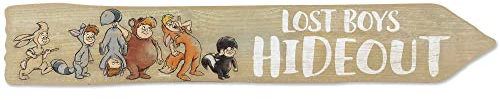 Disney Peter Pan Lost Boys Versteck Pfeil Holz Wanddekoration – lustiges Schild für Kinderzimmer oder Spielzimmer