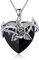 URONE Rose Blume Halskette Sterling Silber Schwarze Rose Herz Anhänger mit Kristall Gotik Rose Schmuck Geschenke für Frauen Mutter Sie