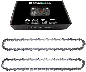 Reiwosee Catene 8 pollici per sega mini motosega portatile Ricaricabile, Passo 1/4, Spessore 0.043 (1.1mm), Numero della catena 48DL, Lunghezza utile di taglio 20cm, lavorazione del legno Rifilatura