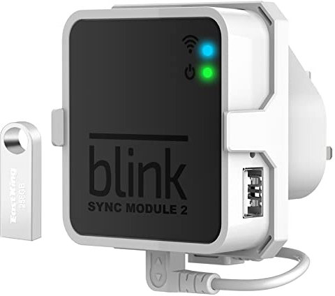 256 GB USB-Flash-Laufwerk und Steckdosenhalterung für Blink-Sync-Modul 2, platzsparend und einfach zu bewegen, Halterung für Blink-Outdoor-Sicherheitskamerasystem (weiß)