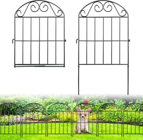 ADAVIN 24 Panels Collapsible Garden Fence, 24in Animal Barrier, 24Ft