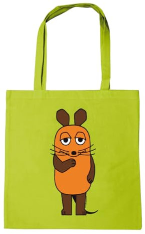 Logoshirt® Die Sendung mit der Maus I TV-Maus I Baumwolltasche I lemongrün I Lizenziertes Originaldesign