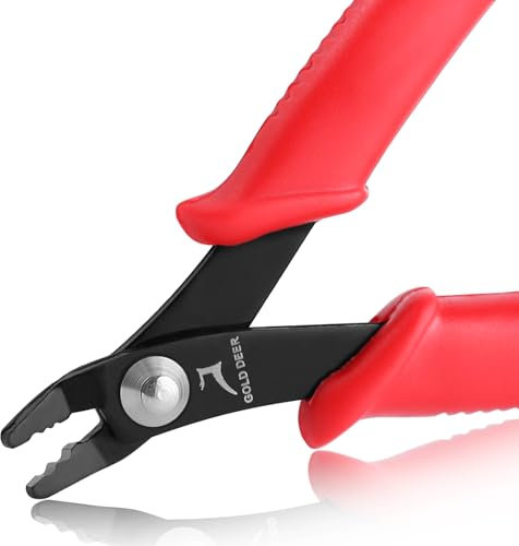 GOLD DEER Perlen-Crimpzange Schmuck Crimper Zange Mikrorohr Perlen Crimper 12,7 cm mit Feder gebogener Kopfbacke 2 Schmuck Crimpzange Crimpzange für 2 mm & 3 mm Perlen Schmuckherstellung DIY Handwerk