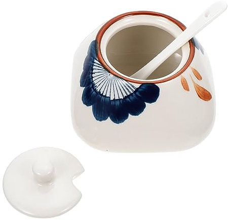 BRIGHTFUFU 1 Set Ceramic Seasoning Jar Kitchen Container Ceramic Salt Jar Container for Food Salt Shaker with Lid Sugar Container with Condiment Cellar Porcelain Storage Jar Lard