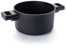 Woll Eco Logic QXR Topf, Ø 20 cm, 12 cm hoch, 3 Liter, mit 2 Seitengriffen - Geeignet für alle Herdarten, PFAS-frei, Antihaft-Versiegelung, Aluminiumguss, backofenfest, schwarz