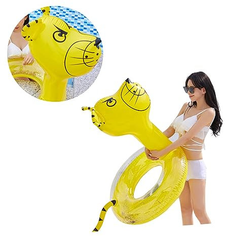 HEMOTON 1stück Aufblasbarer Tiger-schwimmring Mit Dicken Material Glitzer-Design Für Erwachsene Im Sommer Wasser-Spielzeug Für Pool Und Strand Entspannende Wasseraktivitäten