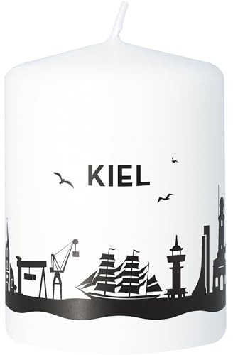 Goodtimes Stumpenkerze Kiel Skyline (Weiß)