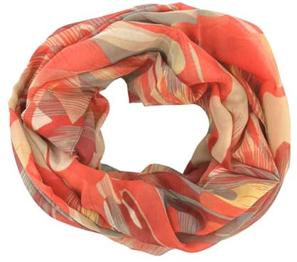 zarolo Damen Loop Schal abstrakter Muster mehrfarbig, Schlauchschal dünn, Halstuch bunt mehrfarbig, Rundschal Tücher abstrakt Bunt leicht