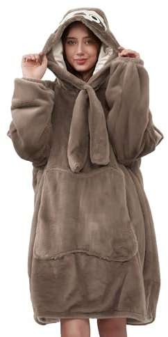 Viviland Kapuzenpullover, übergroßes Sweatshirt, superweich, warm, bequem, riesiger Pullover mit großer Vordertasche, Geschenke für Damen, Herren, Teenager, Faultier