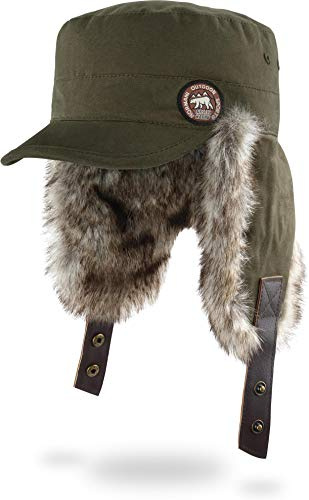 normani Wintermütze Wintercap mit Kunstfell und Ohrenklappen - Warme Innenpolsterung, Winddicht und Schirm für Damen und Herren