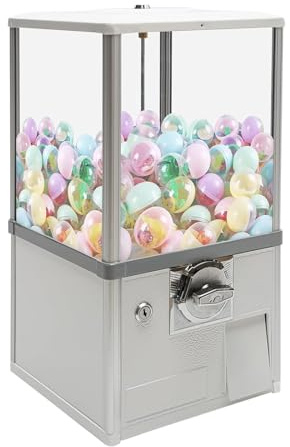 Spielzeug-Verkaufsautomat für Unternehmen – Süßigkeiten-Kaugummi-Automat mit Schlössern, gelbe Kapsel-Spender für Kapselspielzeug mit einem Durchmesser von 4,5–5,5 cm