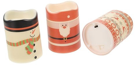 Anneome -Kerzen USB 3er-Pack Weihnachtskerzen Mit Weihnachtsmann- Weihnachtskerzen Für Partydekorationen