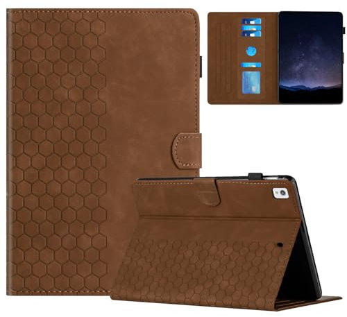 Mldjomid Funda Tableta para Samsung Galaxy Tab A 10.1 2019 SM-T510/SM-T515 PU Flip Protectora Carcasa con Función de Soporte para Samsung Galaxy Tab A 10.1 (2019) Tableta Case- Panal Marrón