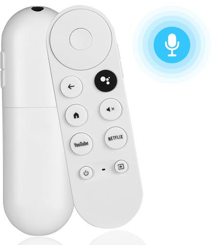 Auilzlz Mando a Distancia por Voz de Repuesto Compatible con Google Chromecast 4K Snow HD TV G9N9N