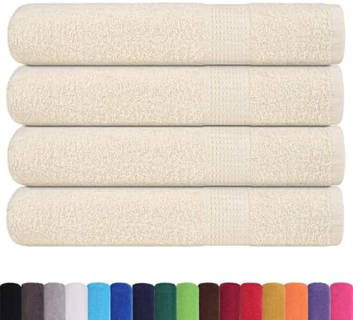 vidaXL Saunatücher 4 STK. Creme 80x200 cm 360 g/m² 100% Baumwolle, Handtuch, Badetuch, Gästetuch, Handtuch mit Schlaufe, Duschtuch, Strandtuch
