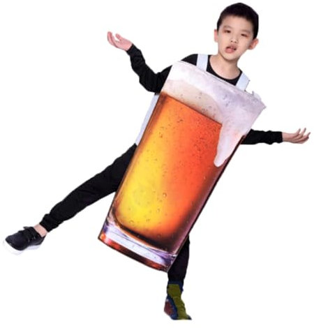 Glixoft Adult Beer Bottle Fancy Dress October Beer Festival Halloween Costume Stag Do Parties Stein Oktoberfest Novelty Dress Up Outfit