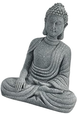 BESPORTBLE Lebensechte Buddha Statue aus Sandstein für Balkon und Garten