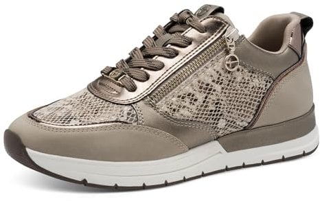 Tamaris Femme Damen Sneaker Low 1-23732-41 Basket, Taupe Snake, 38 EU