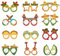 Satiskid 12 Stück mexikanische Fiesta-Party-Dekorationen, Papierbrillen, Cinco de Mayo Brillen, Maske, Taco, Chili, Kaktus, Avocado, Sombrero, Augenbekleidung für mexikanische Party, Fiesta, Karneval