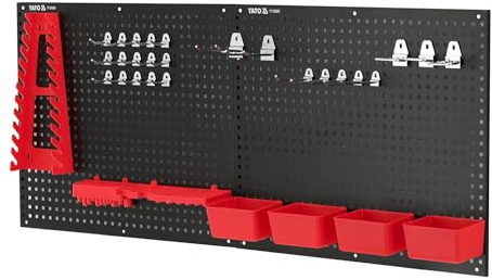 YATO Werkzeugwand Set 2 x 550x455mm - Lochwand mit 32 Werkzeughaltern Lagersystem Wandregal Werkstatt