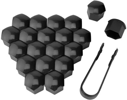 WUDIJING 20 Stück Radmutternkappen für Mazda CX-60 I 2022-2024, Radbolzen Kappen Sechseckige Reifenmutternabdeckungen mit Entfernungswerkzeugsatz für Autos,Black-21mm