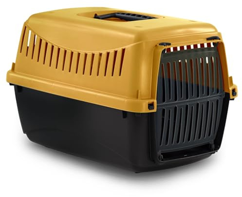URBNLIVING Plastic Pet Carrier for Dogs & Cats - Durable & Lightweight Travel Crate with Secure Lock & Ventilation - Easy Clean Kennel for Puppies, Kittens & Small Pets - 2