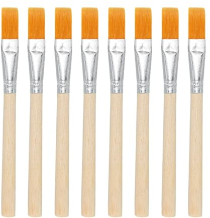 ZenithQuest 8 Pack Yellow Nylon Multi-Purpose Brushes, 7.2mm Flat Bristle Flux Brushes for Soldering, Painting, Cleaning, Glue Applicator, DIY, Electronics Repair & Craft Projects