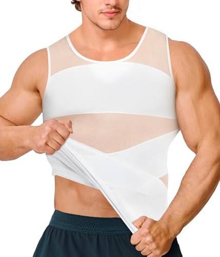 KUMAYES Debardeur Amincissant Sculptant Homme Gaine Ventre Plat T Shirt Minceur Invisible Gilet de Compression Body Gainant