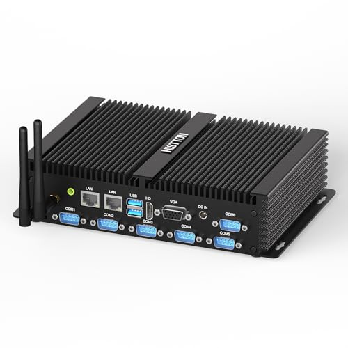 HISTTON Fanless Mini PC,Industrial Computer Core i7-8550U,16GB DDR4 RAM 1TB SSD, Mini Computer Win 11 Pro,Dual 2.5G LAN,6x RS232 COM,USB3.0/2.0,HD+VGA Dual Display,WiFi 5,BT4.2,12V Industrial PC