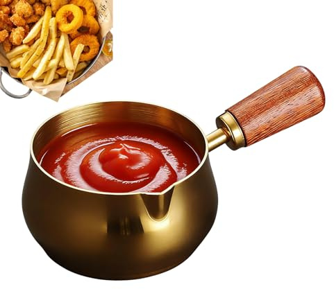 Casserole à sauce – avec bec de versement, poignée froide, acier inoxydable, casserole, chauffe-lait domestique, pour sauce soupe ragoût café, boissons chaudes au beurre