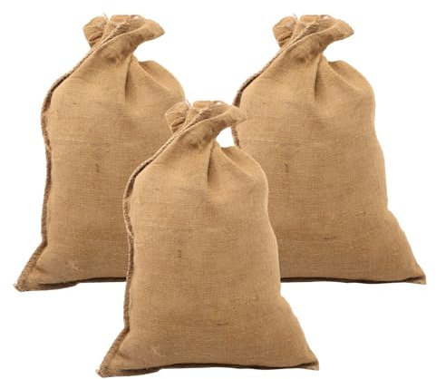 ULTECHNOVO Lot de 3 Paquet en Toile de Jute 50x80 Cm Réutilisables pour Conservation Légumes, Pommes de Terre et Noix, Paquet de Rangement Solide et Respirants pour Jardinage et Stockage
