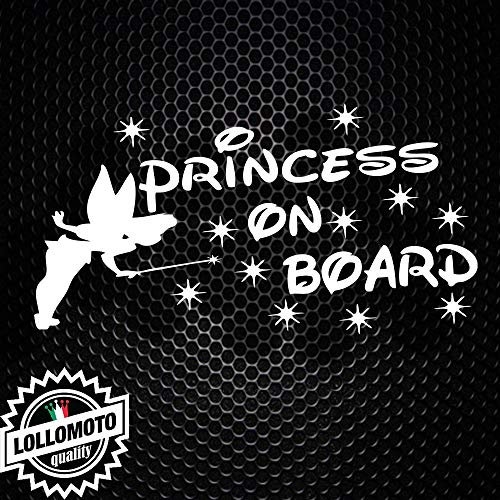 Lollomoto Adesivo Princess On Board Auto Famiglia Principessa Stickers Decal Intagliati Altissima qualità - Rosa Lucido