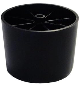 Furniture Legs Europe Lot de 4 pieds de meuble ronds en plastique noir - Hauteur : 10 cm - Plastique de qualité supérieure