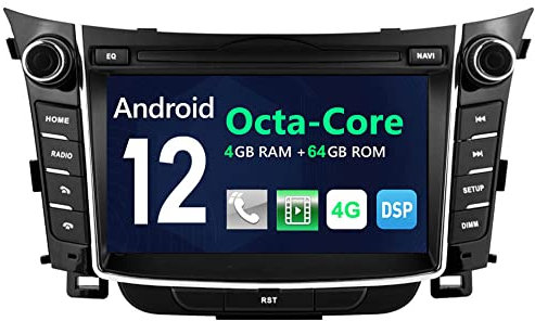 Autosion Android 9.0 64GB 4GB Coche DVD Reproductor GPS estéreo Unidad de la Unidad de navegación Radio WiFi para Hyundai i30 Elantra 2011 2012 2013 2014 2015 2016 2017