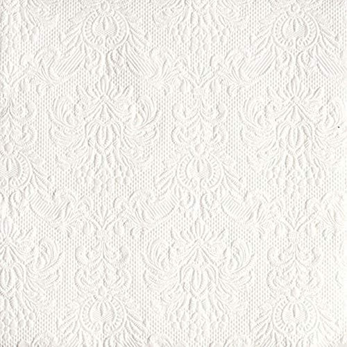 Ambiente 60 Stück Elegance Dinner Serviette - geprägt - 40 x 40 cm - Farbe white weiß + 1 Luftballon Alles Gute
