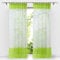 HongYa 1 Stück Bestickte Gardine Transparenter Voile Vorhang Fensterschal mit Kräuselband H/B 270/140 cm Grün