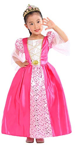 Sincere Party Costume da principessa medievale rosa per bambina con diadema 5-6 anni