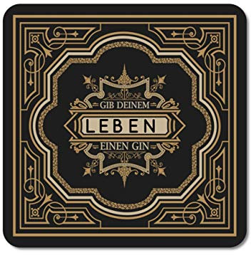 Interluxe leuchtender LED Untersetzer - Gib deinem Leben einen Gin - Partydeko Bardeko Tischdeko Gin-Tonic Geschenk