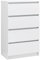 vidaXL Sideboard, Kommode mit viel Stauraum, Schrank mit 4 Schubladen, Schubladenschrank Anrichte für Wohnzimmer, Modern, Hochglanz-Weiß 60x35x98,5cm Holzwerkstoff