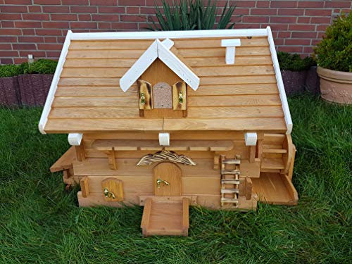 Dormax Wassermühle Wassermühlen Teich aus Holz mit Gauben Gartendekoration Gartendeko