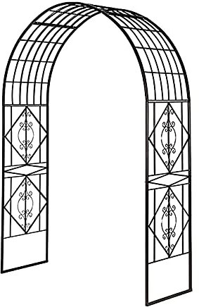 YYHJ Rosenbogen Metall,Torbogen Metall schwarz Gartenbogen Rankhilfe Spalier,für Verschiedene Kletterpflanzen Gartenbogen Rankbogen 185x230cm
