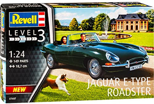 Jaguar E-Type Cabrio Grün 1961-1974 07687 Bausatz Kit 1/24 Revell Modell Auto