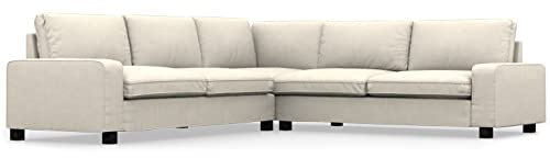 COMFORTLY Ecksofa (2+2) Schonbezug Ersatz handgefertigt kompatibel mit KIVIK Eckcouch (2+2) (Krone - Elfenbein)