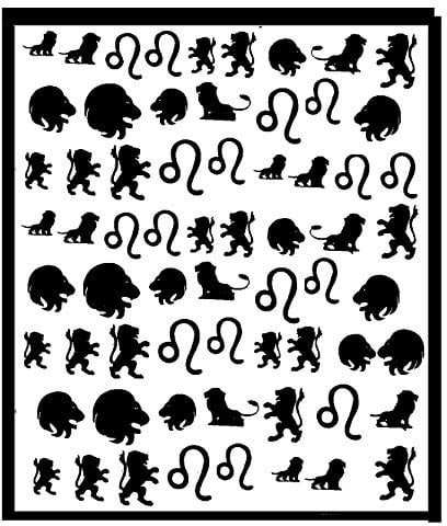 Leo Lion Zodiac Star Sign Collection (Leo peel and stick nail stickers)